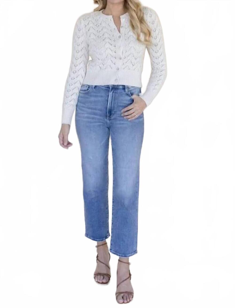 NEW HIDDEN tracey mid rise crop relax straight jean in largo - Picture 1 of 5